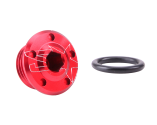 Bouchon de carter d'huile 2WIN CNC Rouge Derbi